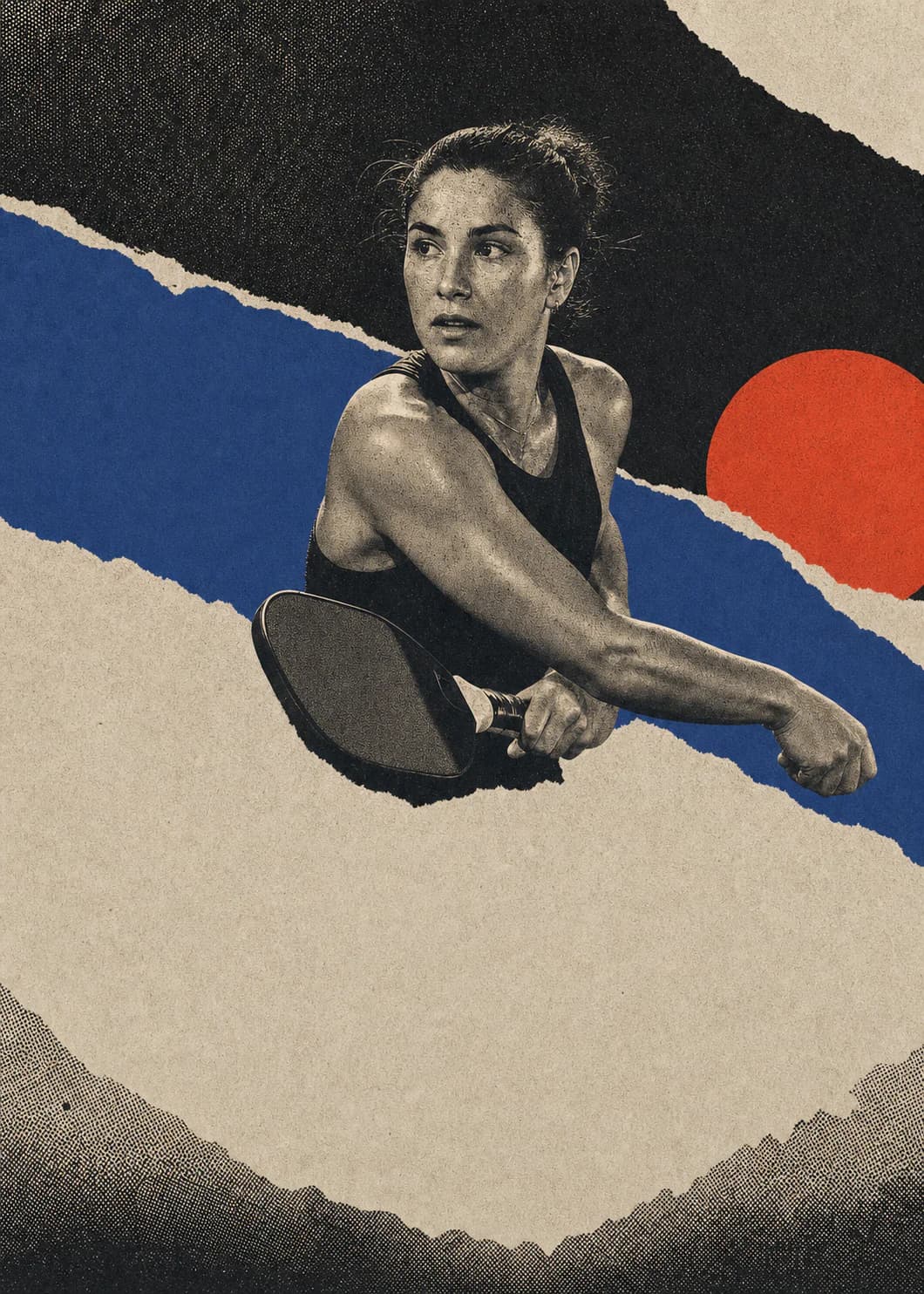 Editorial artwork used to create a custom pickleball paddle direction