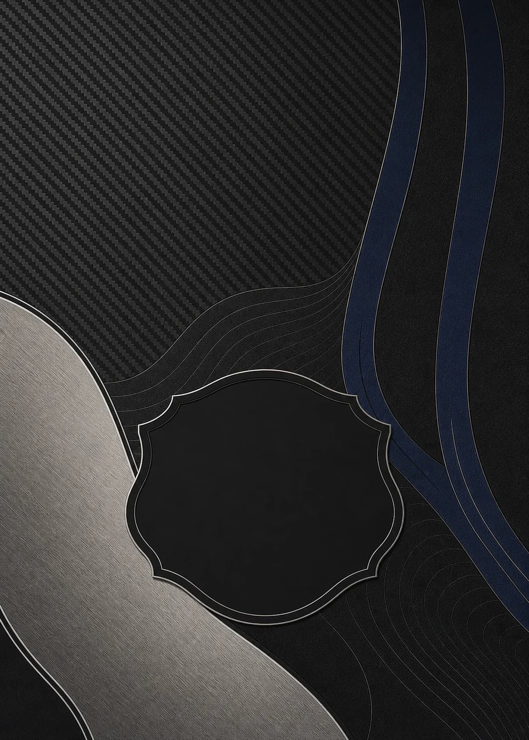 Obsidian, platinum, and ultramarine custom pickleball paddle artwork