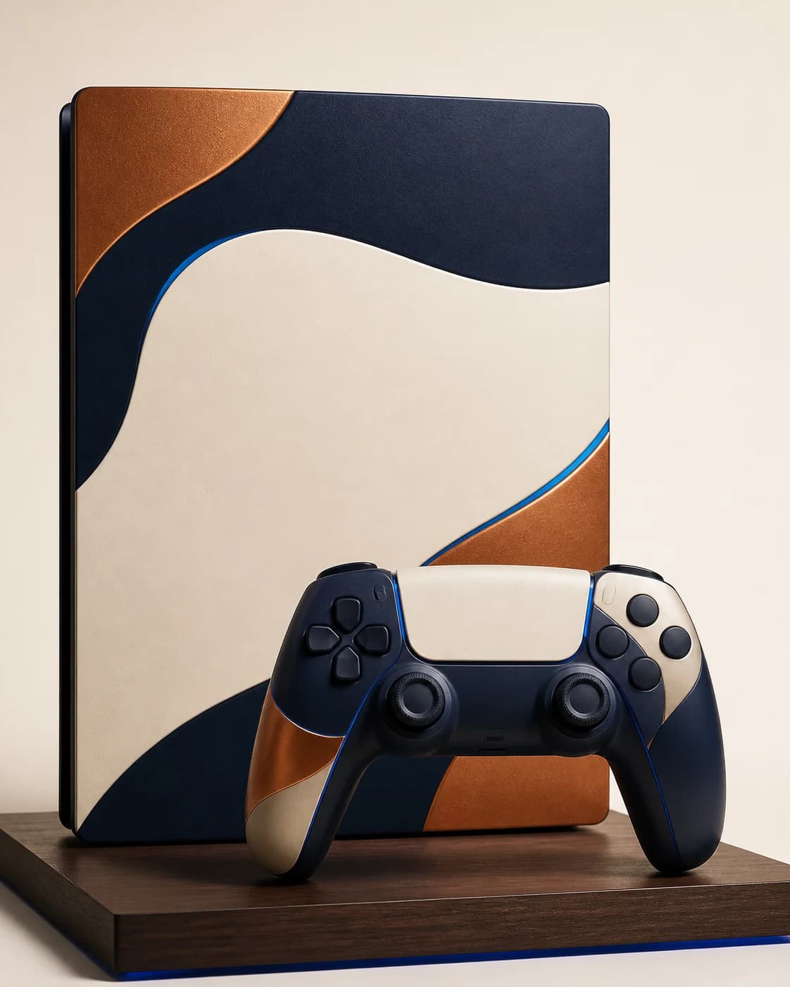 Custom console and controller skin kit with one coordinated esports identity